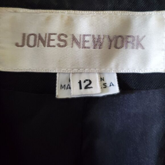 Jones New York Women's Black Wool Blazer Jacket Size 12 Made In USA - Picture 4 of 13